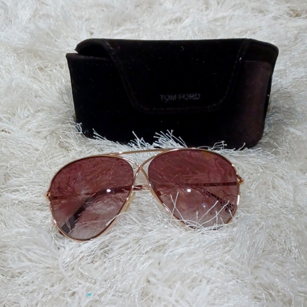 Tom Ford Women's Aviator Sunglasses in Rose Gold and Pink